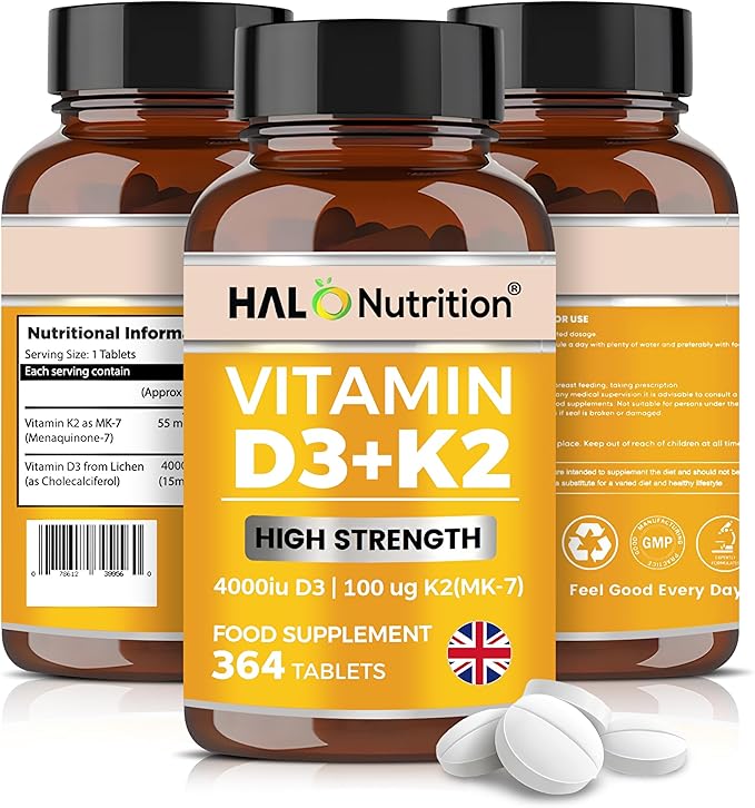 Halo Nutrition Vitamin D3 & K2 Tablets