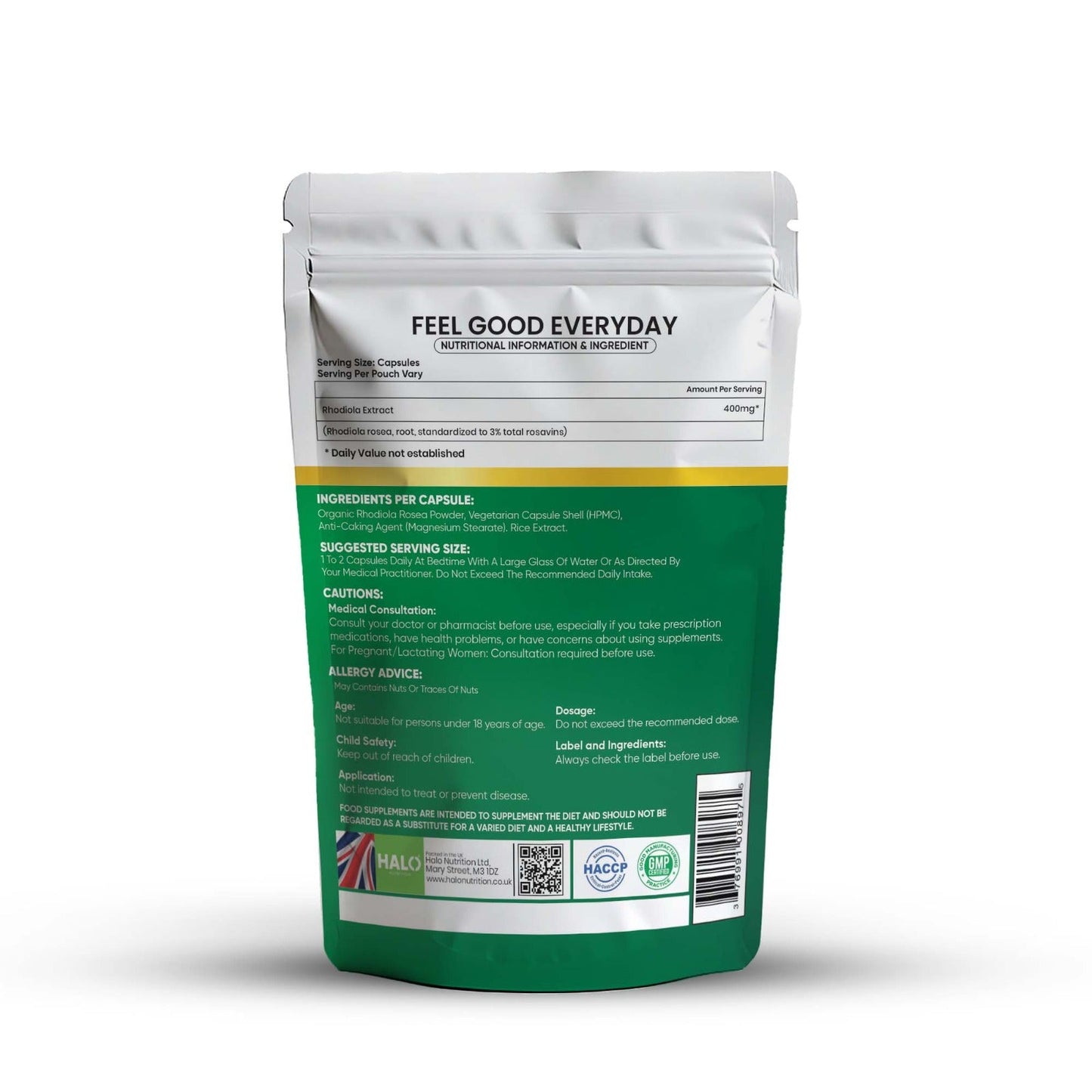 Halo Nutrition - Rhodiola Rosea 120 Capsules 2975mg